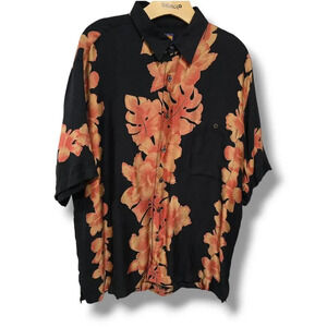 Pusser of the West Indies men's vintage tropical floral button-down shirt large